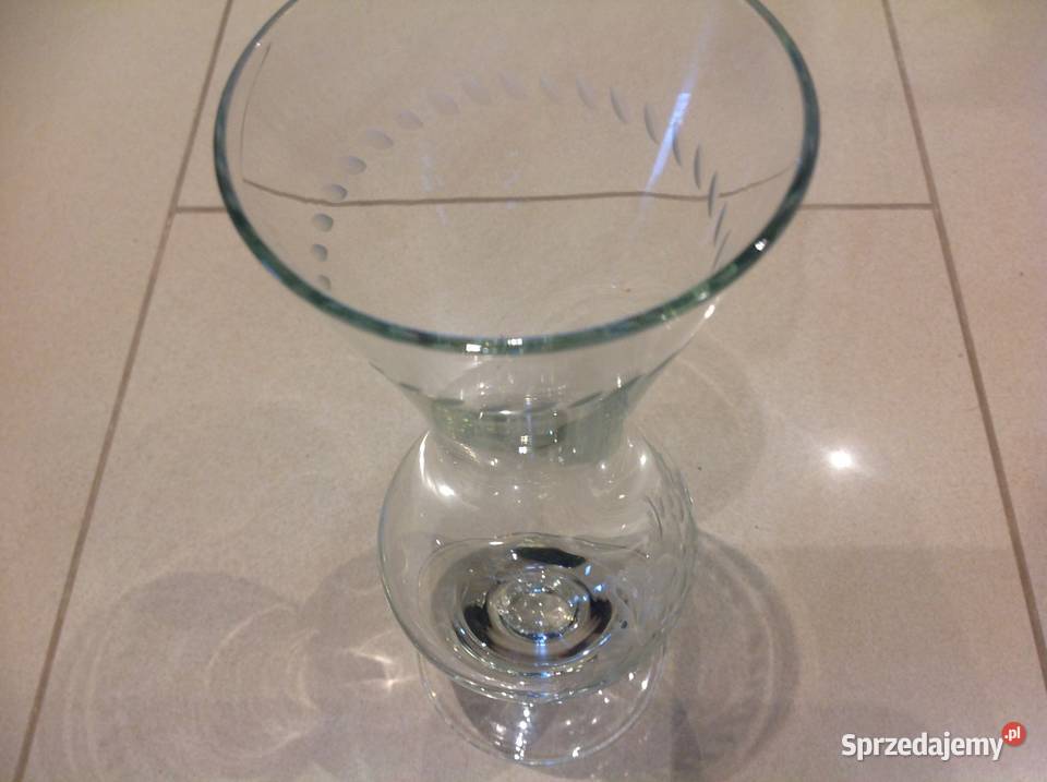 Wazon Szklany Grawerowany Stary sygnowany Nowa Sól sprzedam