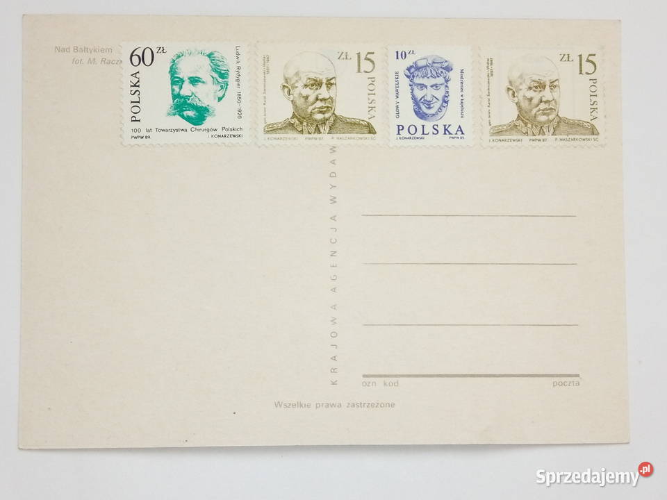 Pocztówka czysta ze znaczkami Z lat 80tych śląskie