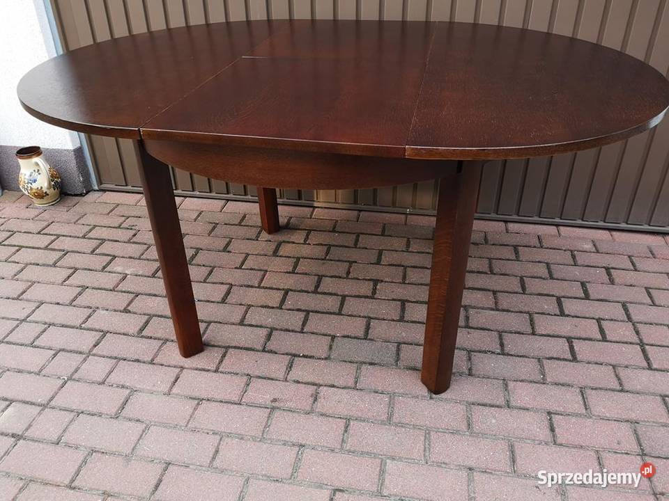 Stół ArtDeco Okrągły Dębowy 110 Zgrabny Antyk Swarzędz