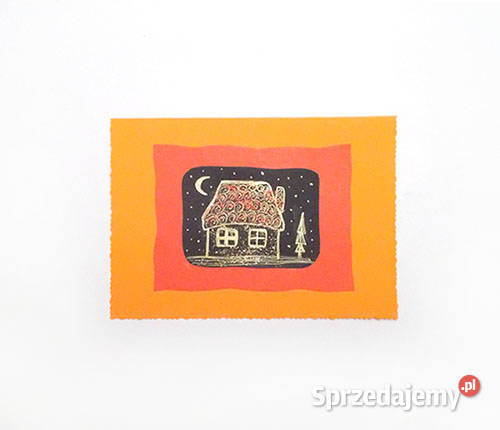 pomarańczowa kartka boże narodzenie malowane Białystok