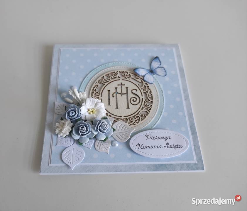 Kartka w pudełku ręcznie robiona na Komunię Łódź sprzedam