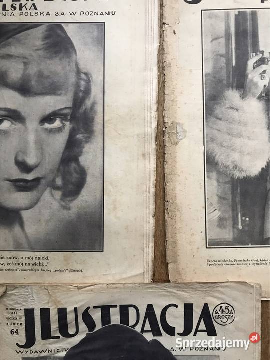 Trzy numery pisma Jlustracja Polska lata 30te mazowieckie Warszawa
