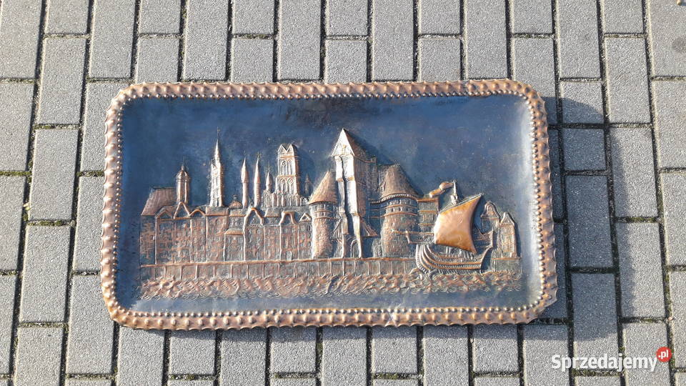 Miedzioryt Panorama Gdańsk PRL duży 89 x 50 lata Gdynia