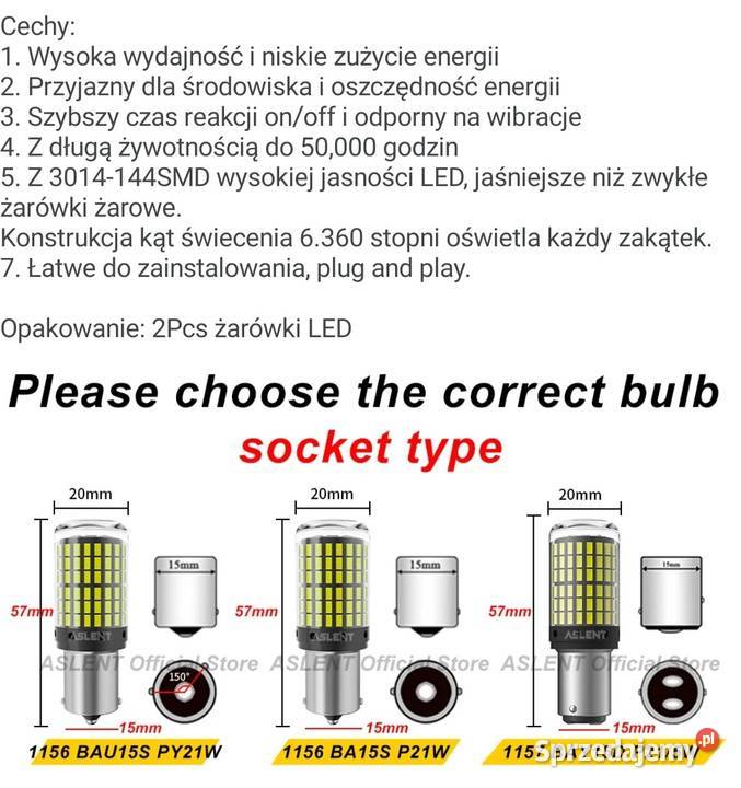 Sprzedam nowe żarowki 144 led czerwone P215w łódzkie Kutno