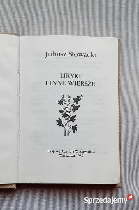 Juliusz Słowacki Liryki i inne wiersze KAW 1989r