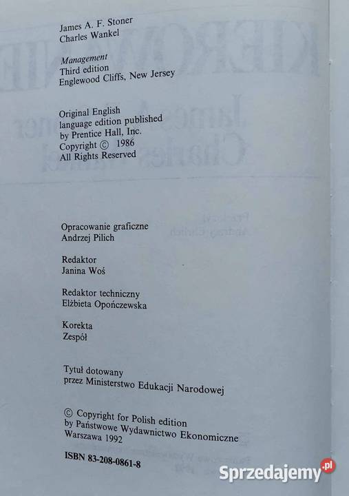 Kierowanie J Stoner Ch Wanke Rok wydania 1992