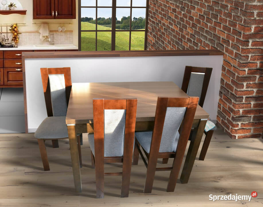Stół Dębowy VERONA 6 krzeseł Lite Drewno ANETKA Stoły z krzesłami Szczecin sprzedam