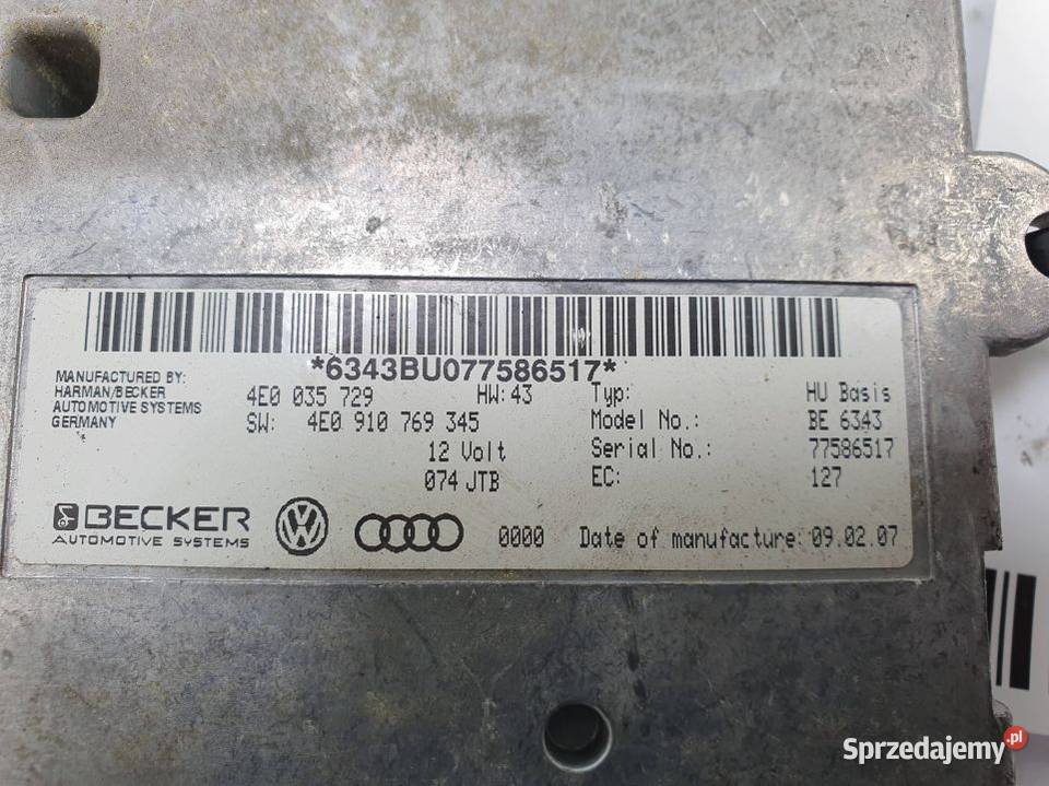 MODUŁ AUDI A8 D3 4E0035729 kujawsko-pomorskie Lipno sprzedam