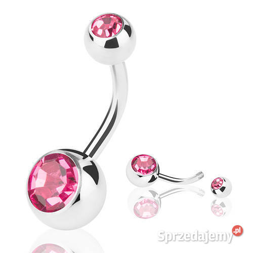 Kolczyk do pępka kryształ kryształki Różowy róż Cieszyn