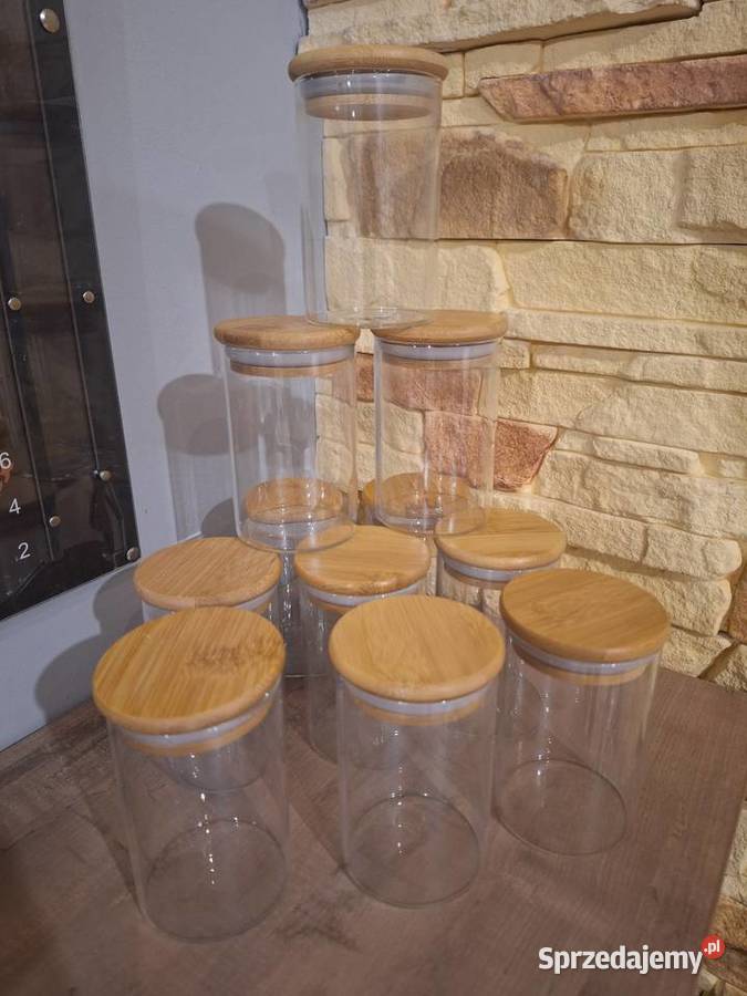 Pojemniki szklane na przyprawy żywność 11 sztuk wielkopolskie Kalisz