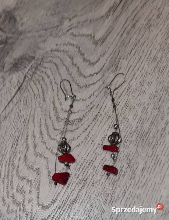 Kolczyki damskie wiszące kamienie posrebrzane łódzkie Łódź