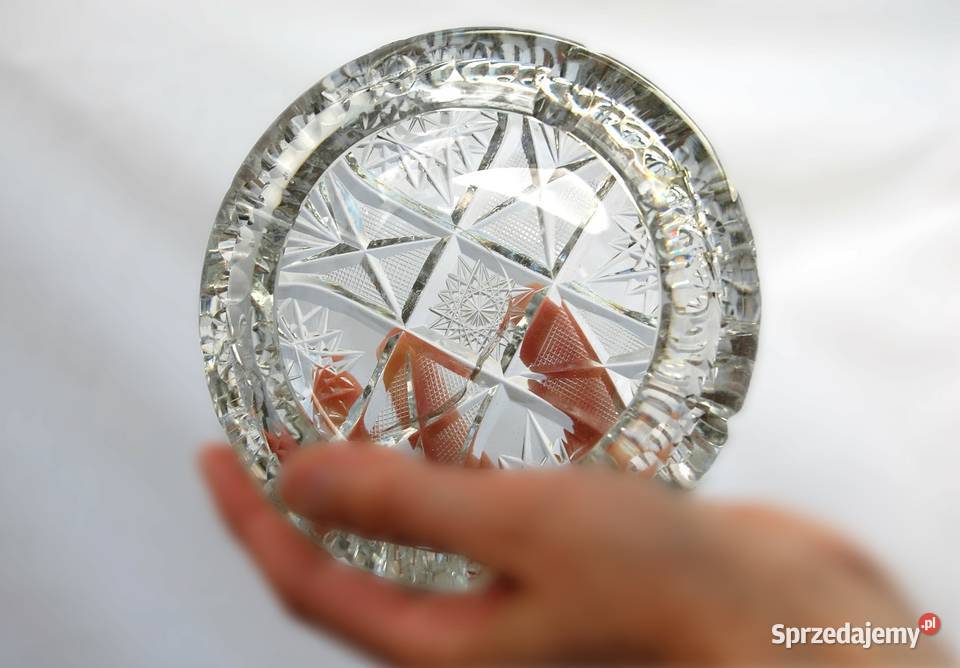 Kryształowa szlifowana popielniczka kryształ przezroczysty Pozostałe Lublin