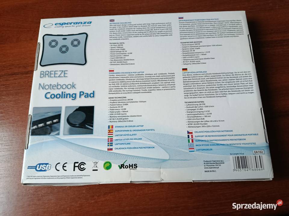 Podkładka chłodząca pod laptopa Esperanza Breeze dolnośląskie Bożnowice