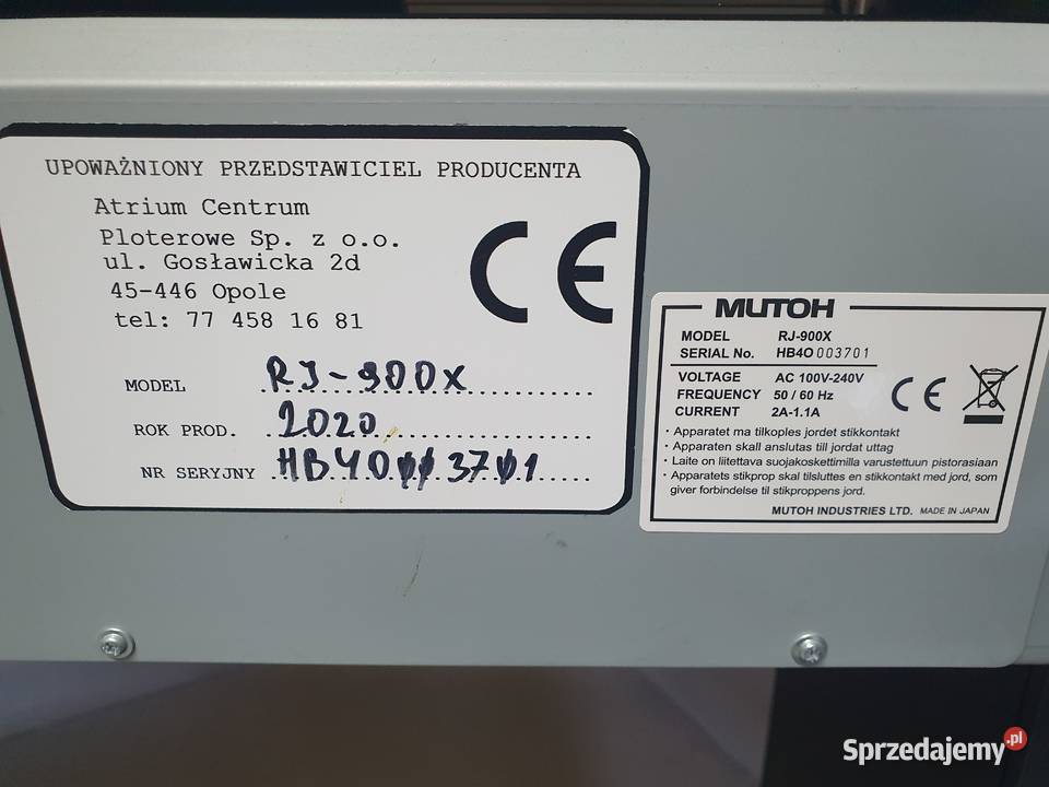 Ploter Wielkoformatowy MUTOH RJ900X Sprawny Łódź