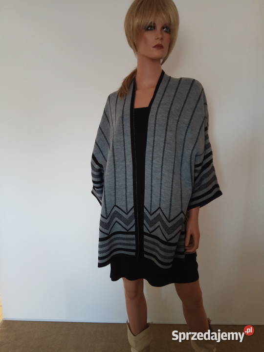 Kardigan Rainbowsweter szaro czarnyr LXL Rozpinane  Pszczyna sprzedam