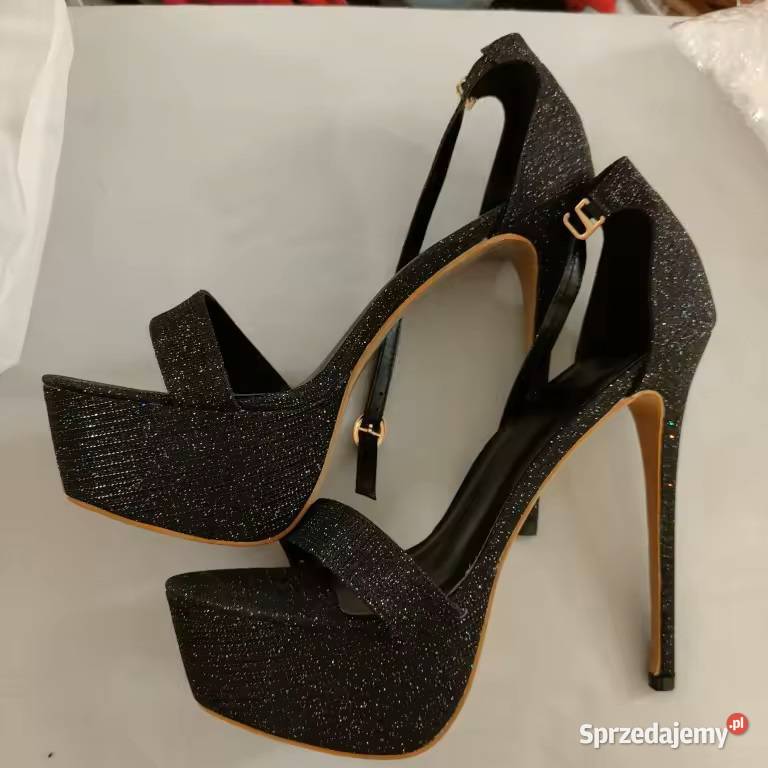 Szpilki w kolorze czarnym obcas 16 Świdnica sprzedam