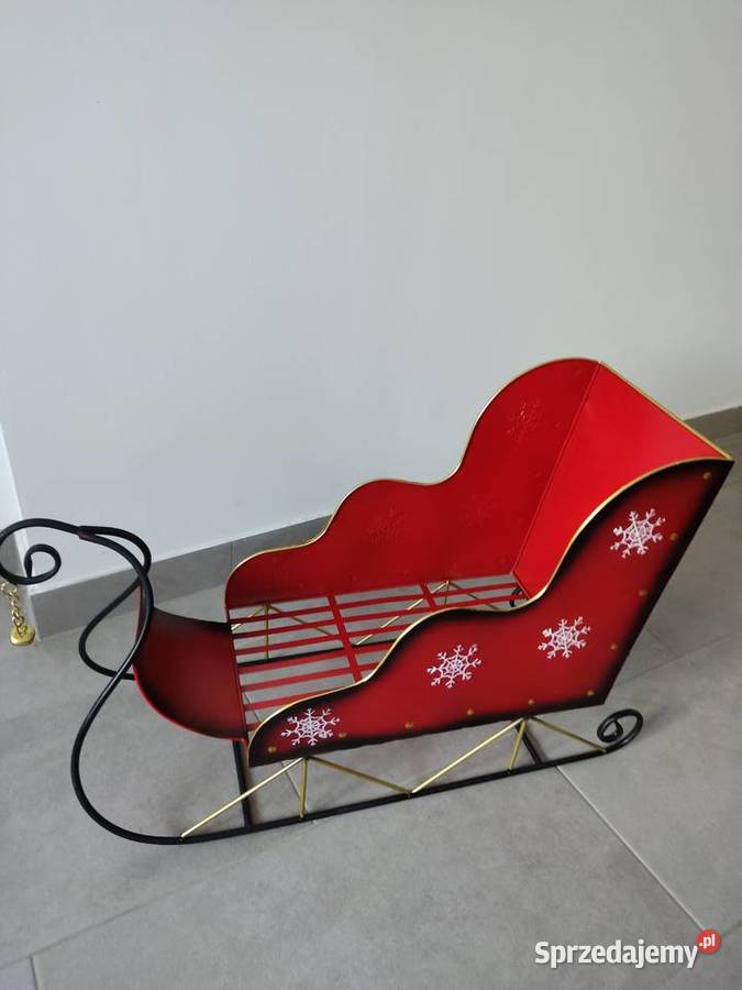 Świateczne Sanki METALOWE DUZE odcienie czerwieni Ropczyce