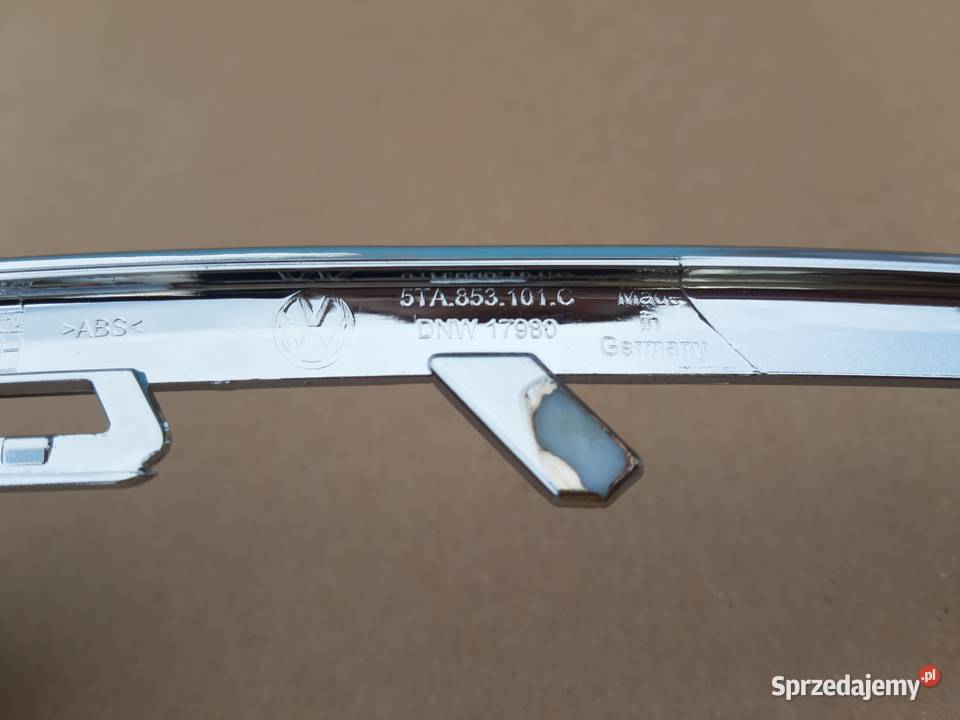VW TOURAN 15 LISTWA CHROM ZDERZAKA PRZÓD Trzciel