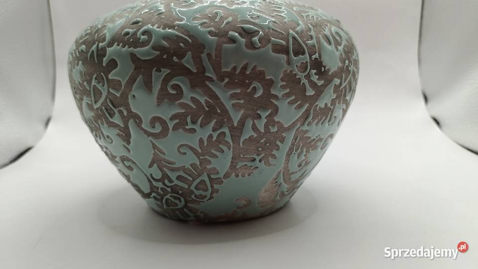 Wazon ceramiczny ornamentowy częściowo Zamość