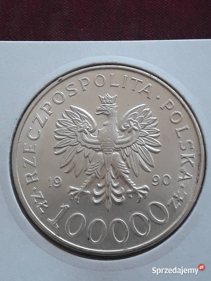 100 000 Solidarność 1990 r Typ A 5 mennicze wielkopolskie Konin