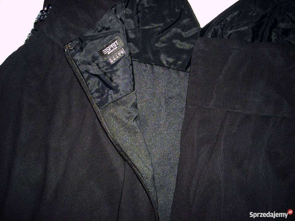 ESPRIT wizytowa sukienka zwiewna koraliki 40 L czarny