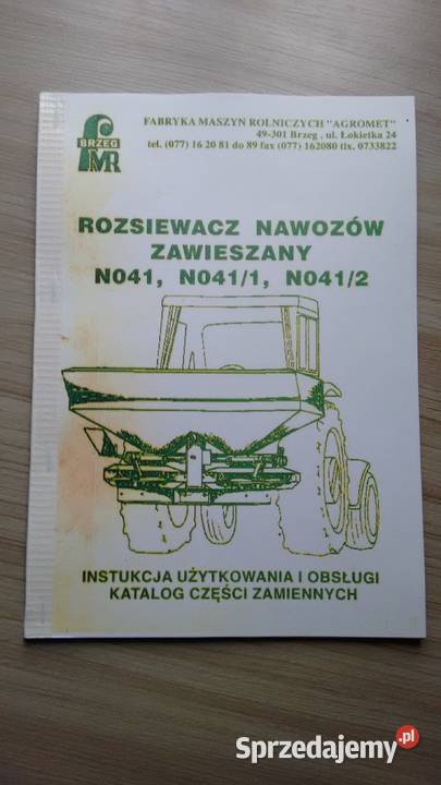 Rozsiewacz nawozów N041 N0411 N0412 instrukcja Stalowa Wola