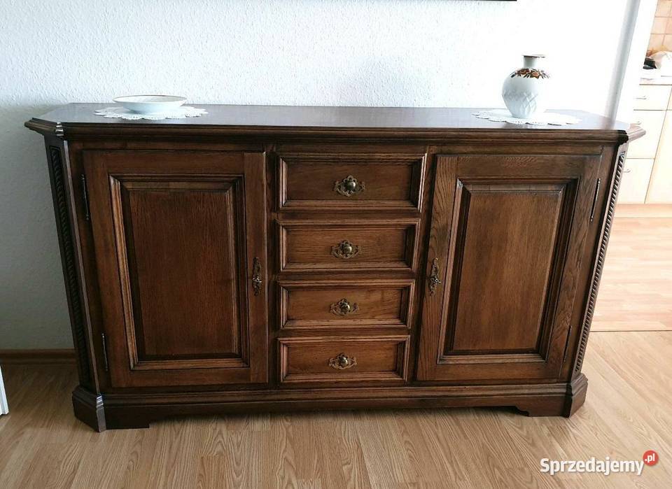 Piękne meble dębowe komoda witryna z drewna 50cm Sypniewo sprzedam
