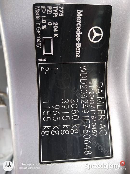 Mercedes W 204 C Klasa Kombi 2011r