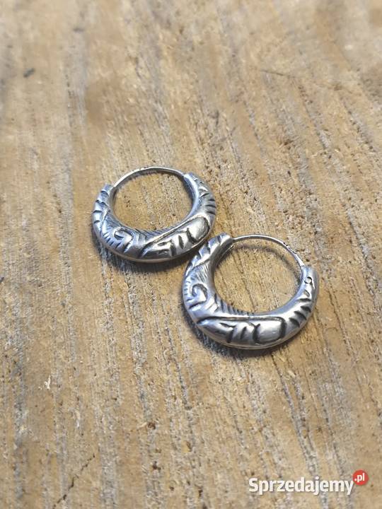 Stare srebrne kolczyki koszyczki Vintage srebro Mysłowice