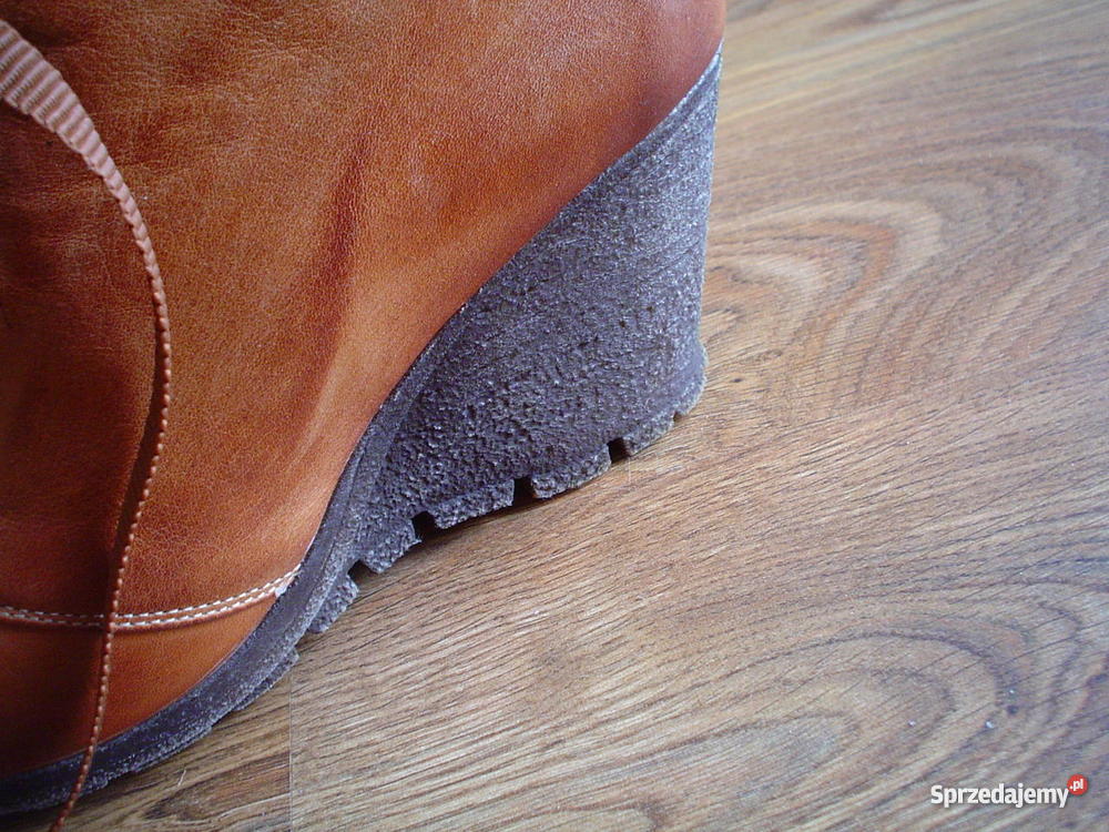 Botki skórzane na koturnie Błażej skóra