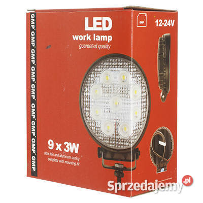 LAMPA ROBOCZA LEDOWA OKRĄGŁA 9 LED 1224V FI uniwersalne