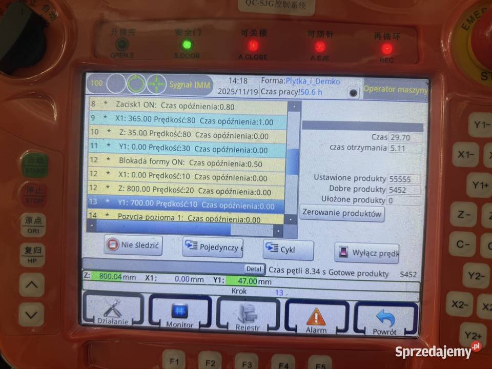 Robot 3 osiowy do wtrysakrki do 260 ton