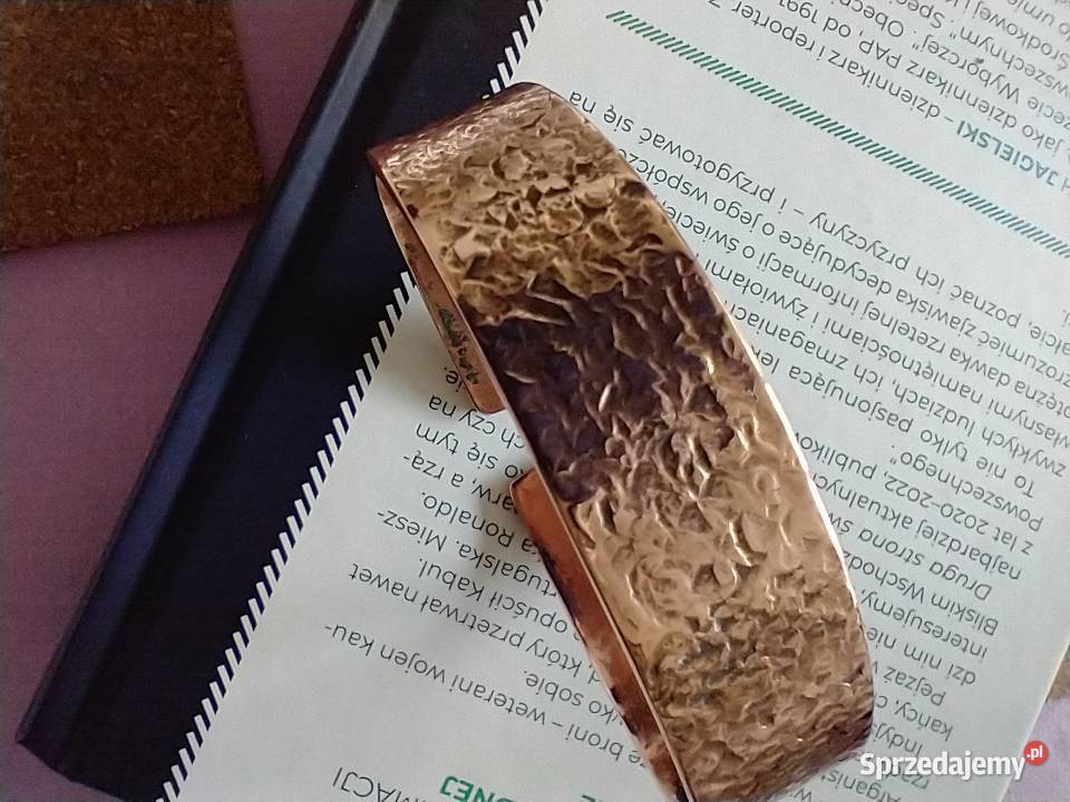 Szeroka kuta bransoleta czysta polska miedź Łódź