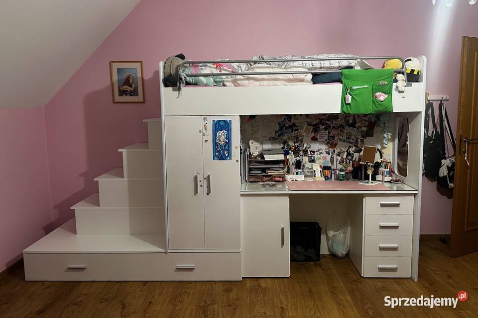 Łóżko piętrowe szafa biurko dodatkowe spanie Chojnice