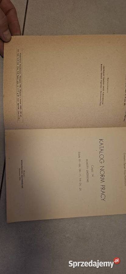 1 wydanie Katalog norm pracy Część 14 nakład wielkopolskie sprzedam