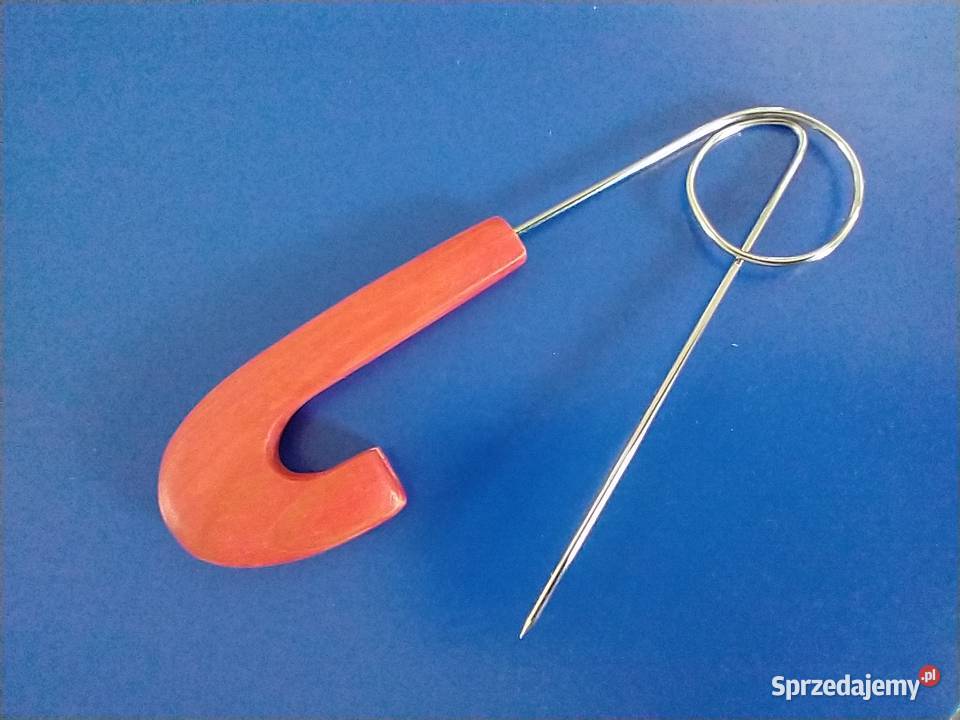 Koralowa agrafka broszka drewno rękodzieło Łódź sprzedam