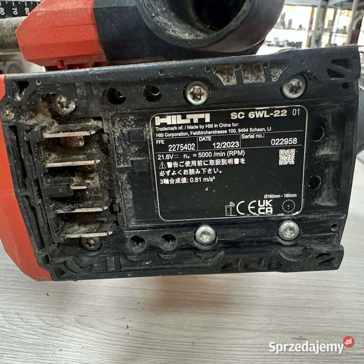 Pilarka Hilti SC 6 WL22 akumulator 8Ah Elbląg sprzedam
