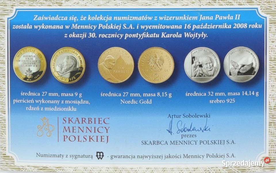monety Skarbiec Mennicy Zestaw Jan Paweł II K59 mazowieckie