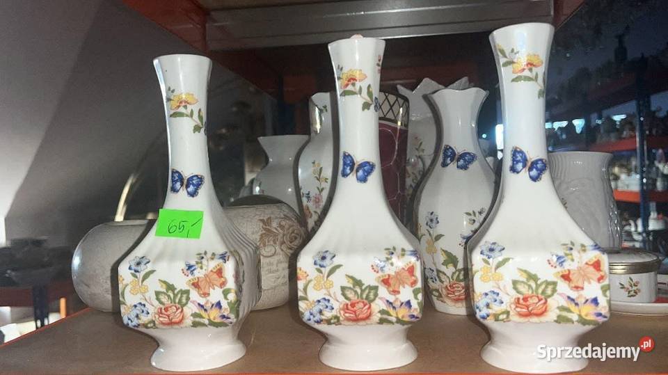 Wazon z motylami Porcelana Aynsley Cottage Gdańsk