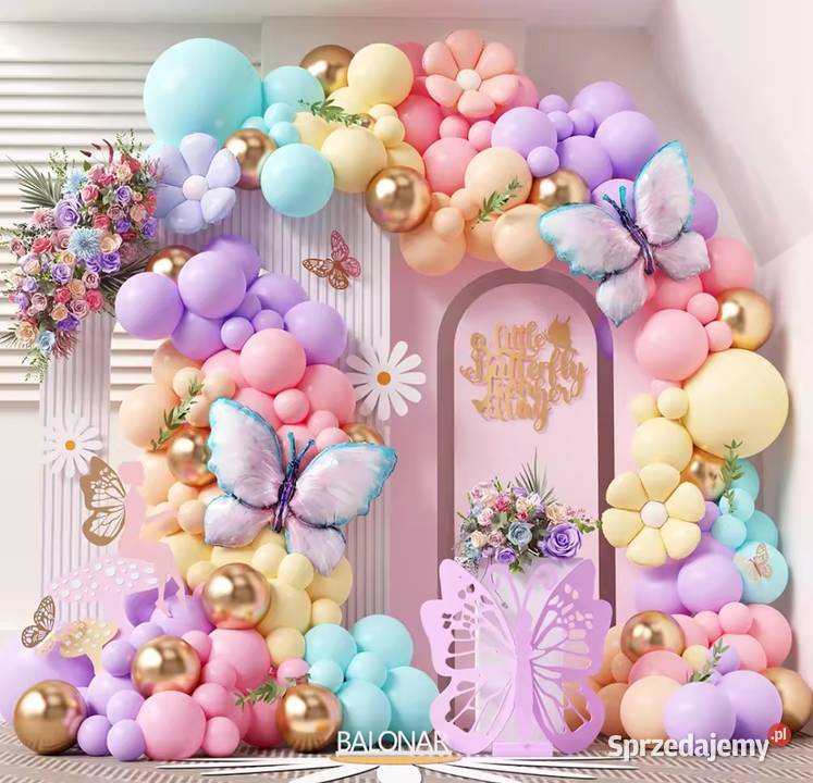 śliczna girlanda balonowa XL kolorowa pastelowa