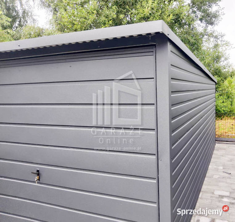 GARAZ BLASZANY 3m x 5m wiata 1m rynny antracyt