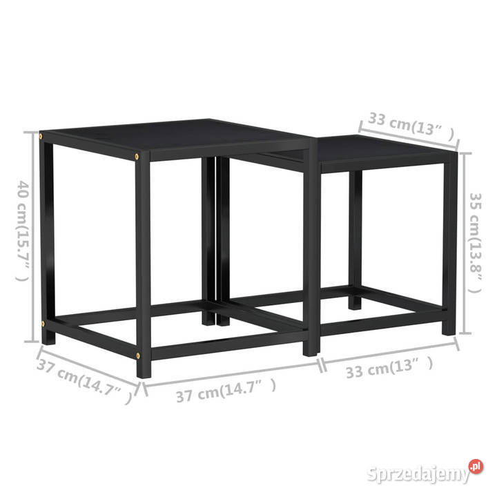 Stoliki herbaciane 2 MDF czarne WM331658 Warszawa