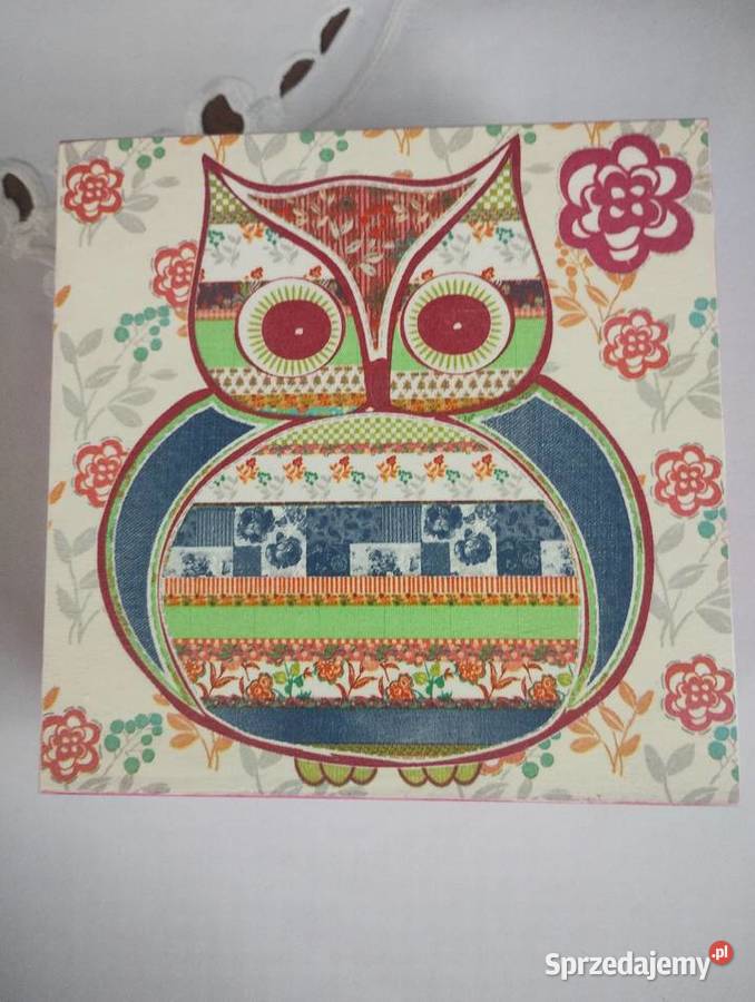 Piękna szkatułka decoupage z sową Bochnia