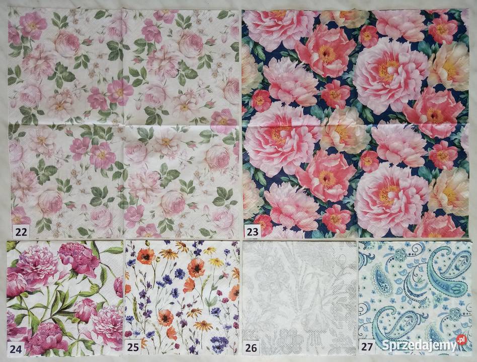 Serwetki decoupage kwiaty zestaw C Laskowiec