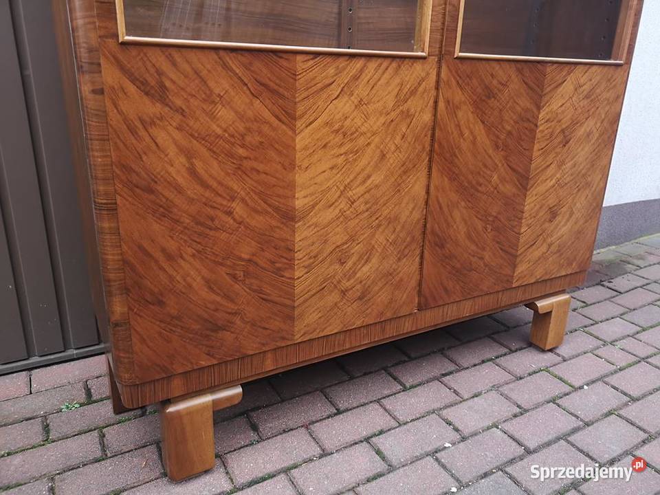 Witryna Biblioteka ARTDECO Orzech Zgrabna Stara Swarzędz
