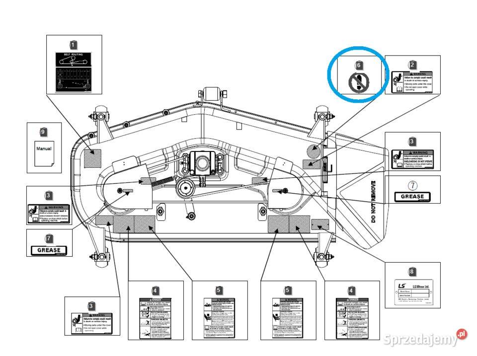 Naklejka ostrzegawcza LS Tractor 40376546 Tajęcina