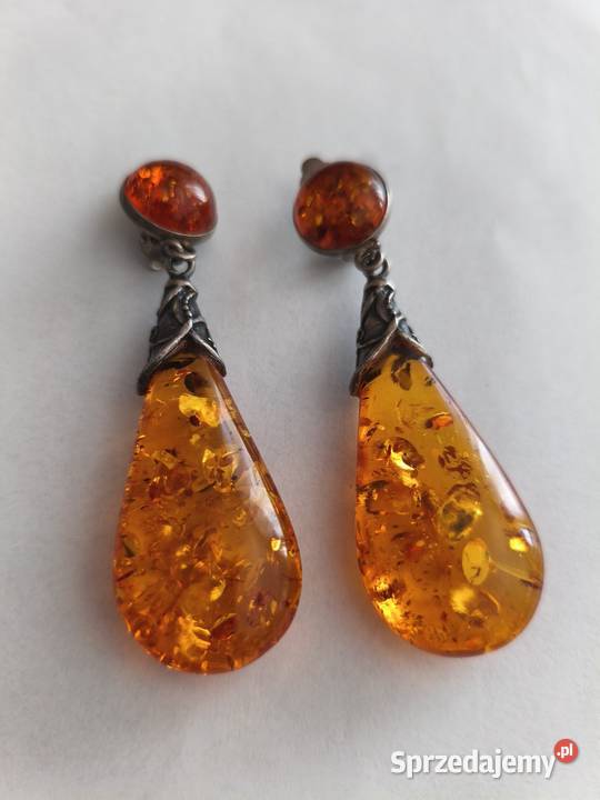 Klipsy Bursztyn Vintage Białystok