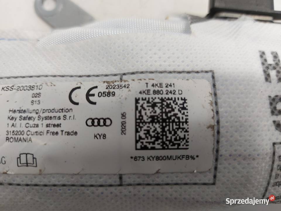 Audi Q8 ETRON SUV 4KE airbag poduszka fotela dolnośląskie