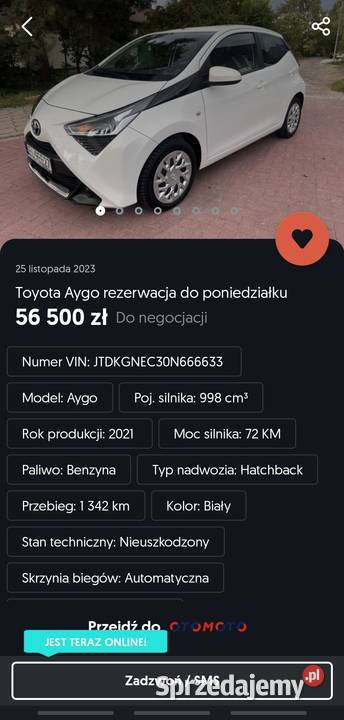 Automat LPG 37 999cm3 Aygo podlaskie Białystok