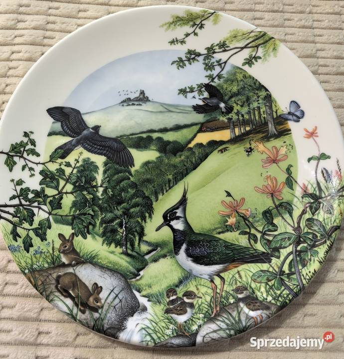 Angielski talerz kolekcjonerski z ptakami Porcelana i szkło kujawsko-pomorskie Inowrocław sprzedam